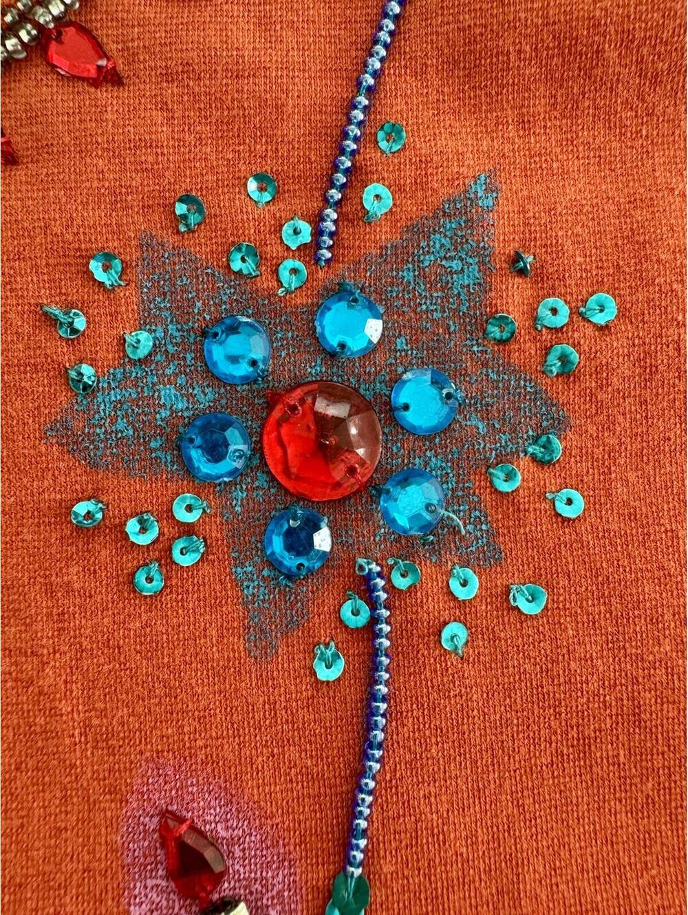 Boho Philosophy di Alberta Ferretti Vintage Embellished Beaded Short Sleeve - Picture 9 of 11